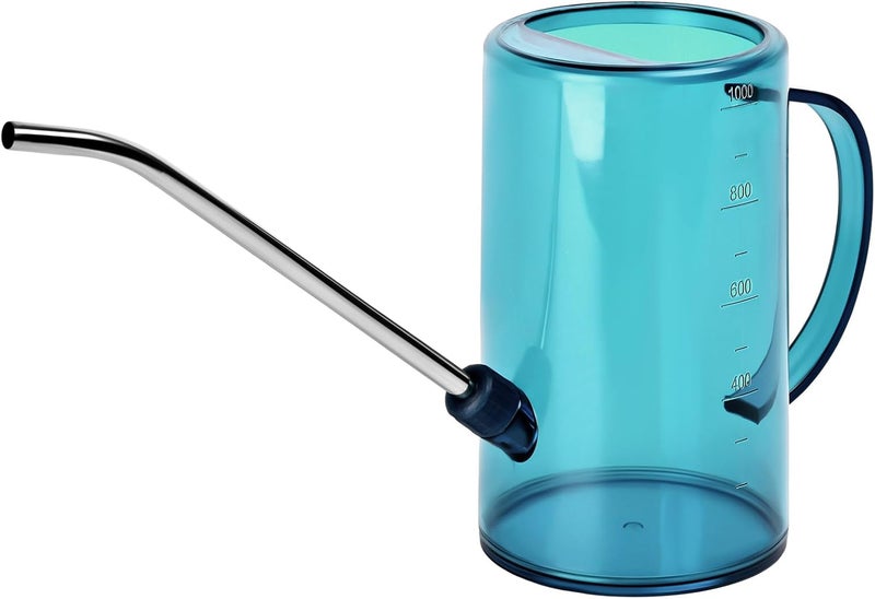 VKPLITE Plastic Watering Can - with Long Spout - 1/4 Gallon - 34 Oz - Sky Blue - Image 1